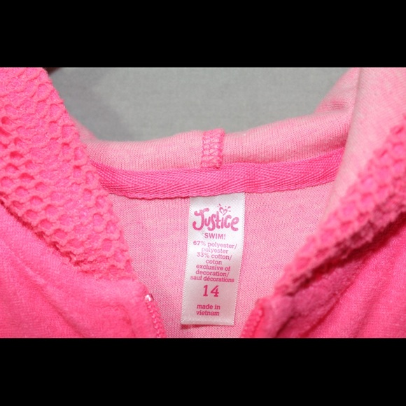 Justice Pink Girls Swimsuit Cover Sz 14 - Picture 5 of 5
